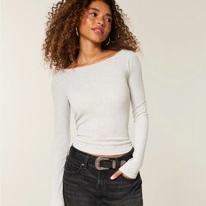 Hollister Long-Sleeve Slash-Neck Top